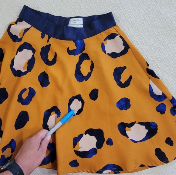Philip Lim Leopard Print Skirt in Gold-orange and Blue Size 2 Mini Flare - Picture 14 of 14